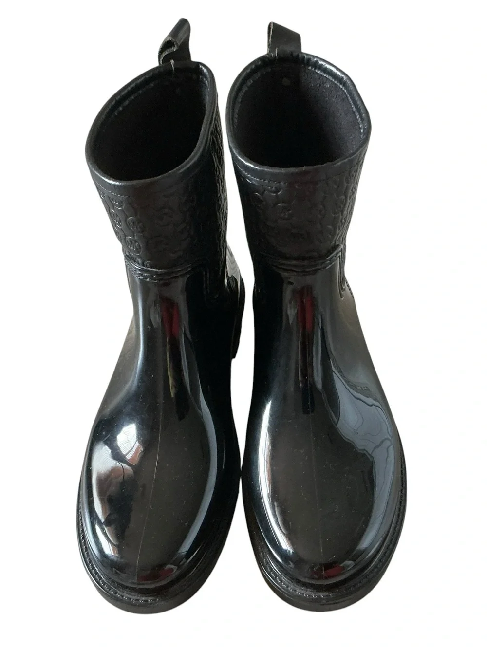 Michael Kors women’s Blakeley logo embossed ankle rain boots black size 8